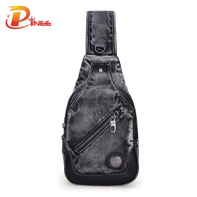 Vintage Denim Shoulder Handbags Brand New 2019 Demin Men Female Chest Bags Casual Functional Fanny Bag Waist Bag Money Phone Belt Bag Package