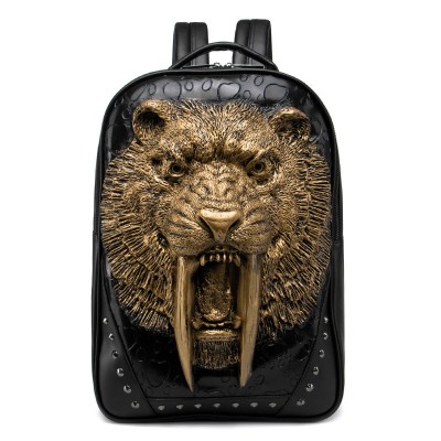 3D Animal Leather Backpack Gothic Steampunk Unique backpack cool bag steampunk fashion Men backpack Bags for Teenage Girls PU Laptop School bags Rivets Halloween Bags