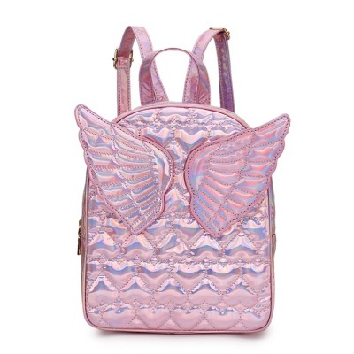 Backpack with Wings Brand Fashion Heart Embossed Wings Decorated Girls Mini Backpack Shoulder Bag Travel Bag School Bags For Teenage Girls