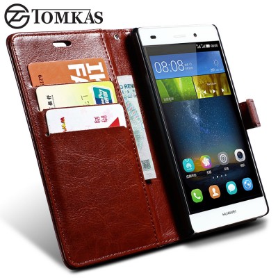 Huawei Ascend P8 Lite Case TOMKAS Wallet Leather Case For Huawei Ascend P8 Lite 2015 Flip Cover Coque Phone Cases For Huawei P8 Lite 2015 With Card Holder