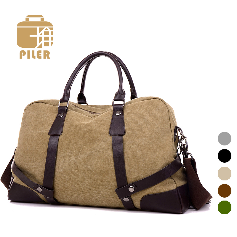 2017 Vintage Canvas Duffel Bags Men Large Weekend Bag Overnight Large Weekend Bag Overnight Designer Brand Women Shoulder Fashion Travel See 5 More Pictures