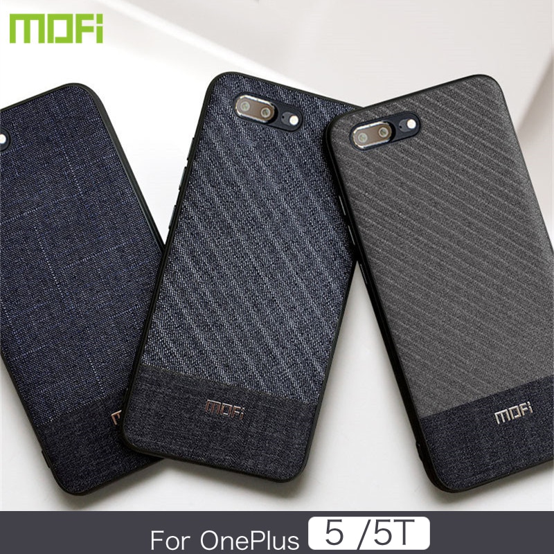 Mofi Oneplus 5 Phone Case & Back Cover Oneplus 5T Case & Back Cover Dark Color Gentleman Business Style Handcraft Fabric Cloth Cross Grain Oneplus 5 5T Back Cover