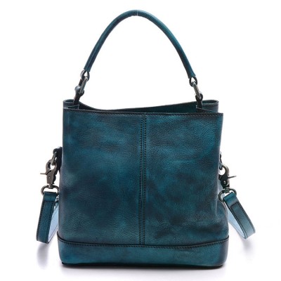 real leather bucket bag