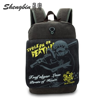 Cosplay Bag Anime One Piece Law Backpack Manga Canvas Children Schoolbags Cartoon Durable High Quality One Piece Men's Cosplay Backpack