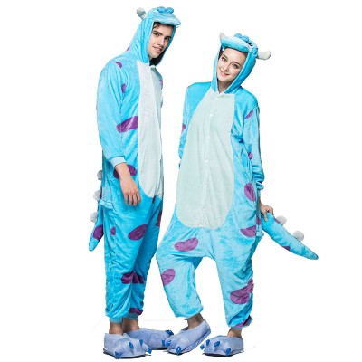 Winter Woman kigurumi monster inc sully unisex onesies men pajamas soft flannel adults sleepwear jumpsuit Christmas gift