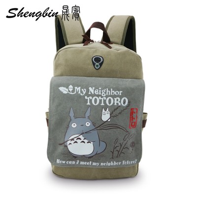 Cosplay Bag 2019 New Anime My Neighbor Totoro Printing Backpack Canvas Teenagers Schoolbags Cartoon Travel Durable Men's Cosplay Backpack