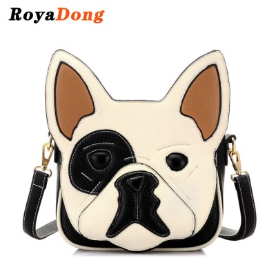 RoyaDong 2019 Women Bag Artificial Leather Dog Shape Cute Handbag Novelty Patchwork Bag For Teenage Girls 