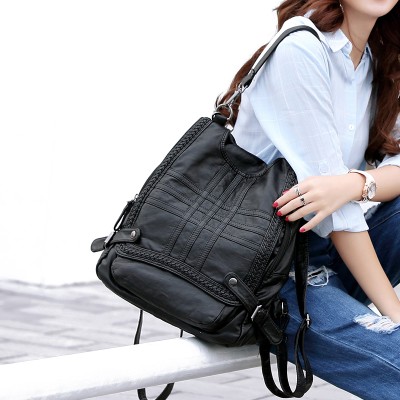 Backpacks for Girls New Fashion Women's Backpacks Female Genuine Leather Backpacks School Bags For Teenage Girls Brand Designer Ladies Shoulder Bags