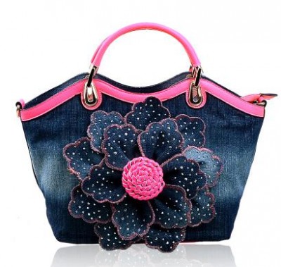 Sexy Bags Set auger roses cowboy bag canvas bag ladies' handbags one shoulder bag oblique satchel fashion sexy