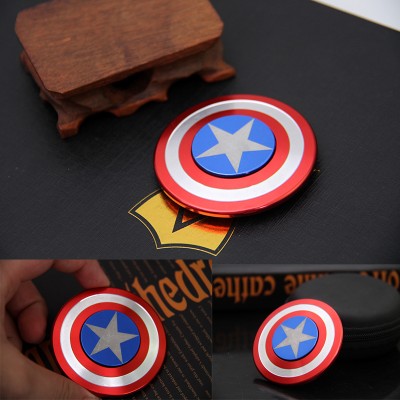 Finger Fidget Toys 2019 New Fidget Toy Hand Spinner Metal Finger Stress Spinner Captain America Shield Fidget Toys for Children Fidget Toys for Adults