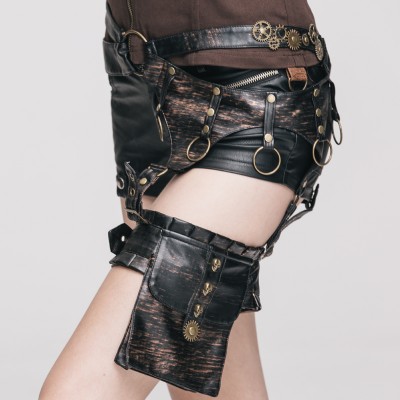 Best Motorcycle Leg Bag Leather Skull Gear Steampunk Thigh Waist Belt Bag Mini Motorcycle Bag