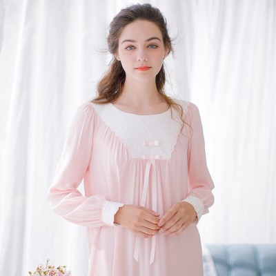 Classical Nightgown Sleepwear Women Sleep Dress Long Nightgown Home clothes Vintage