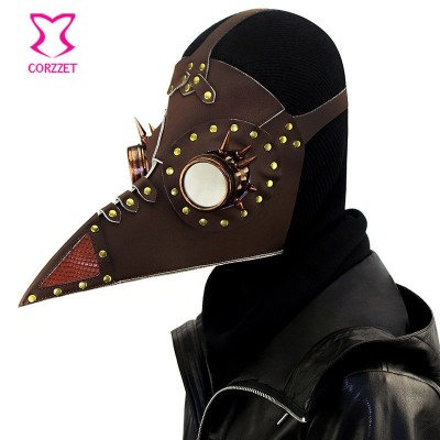 Steampunk Bird Mask Plague Mask Steampunk Plague Doctor Mask  PU Leather Rivet Vintage Steampunk Plague Bird Mask Gothic Plague Doctor Costume Accessories Halloween Anime Cosplay Props