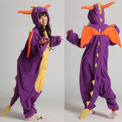 Pajamas Adult Kids Cosplay Costumes Purple Dragon Onesies For Unisex Dance Fancy Pajamas Party Childrens Day Gift