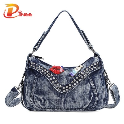 Vintage Denim Shoulder Handbags Women Fashion Bags Famous Brand Ladies Denim Handbag Small Crossbody Bag for Women Denim Tote Bag