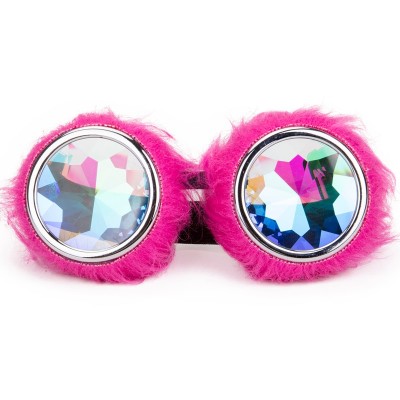 Kaleidoscope Lens Rave Festival Party EDM Glasses Cosplay Punk Vintage Glass Goggles Cute Pink Hairy Decoration