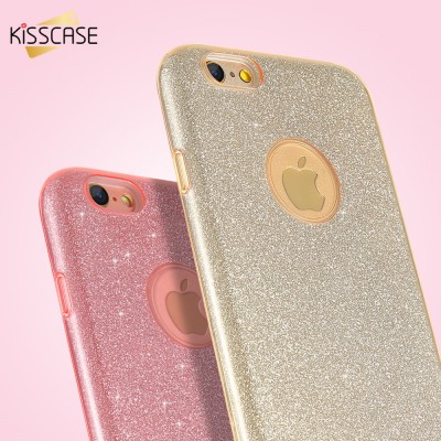 KISSCASE For iPhone 5s 5 SE Case Luxury Glitter PC Case For iPhone SE 5 5s 6 6s 6 Plus Bling Hard Back Protective Cover Capa