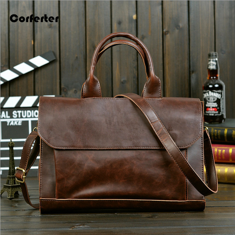 Mens Luxury Leather Briefcase Brown Messenger Laptop Shoulder Vintage Bag Mens Luxury Leather Briefcase Brown Messenger Laptop Shoulder Vintage Bag