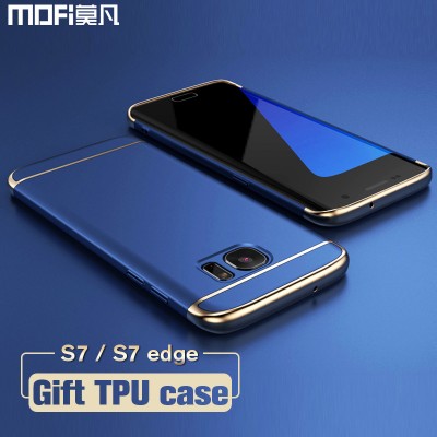 Phone Cases For Samsung For Samsung S7 edge case for Samsung S7 case MOFi back cover hard coque for galaxy s7 edge cover s7 capa funda luxury gold blue 