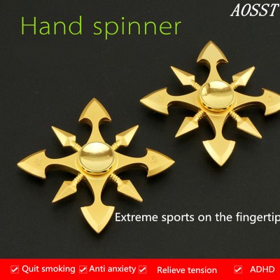 Finger Fidget Toys (AOSST) Metal  Hand Spinner Gold Fidget Spinner Finger Spinner OW Stress Wheel Fidget Toy Fidget Toys for Children Fidget Toys for Adults