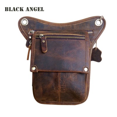 COOL Fanny Pack Special Men leg bag Vintage real genuine leather waist pack bag mens Casual fanny pack bag camera bags