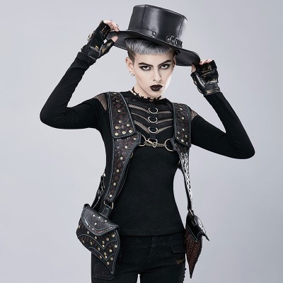 Original Gothic Steampunk Unique backpack cool bag steampunk fashion Armour Vest Bag Leather Armor Costume