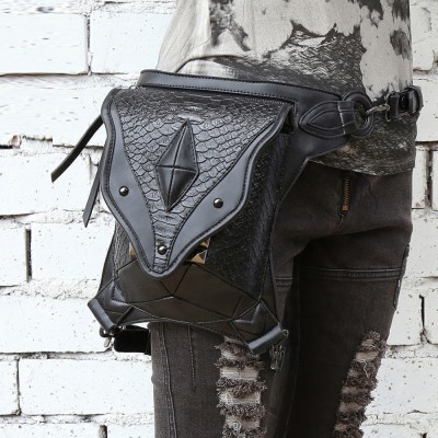 Top Quality PU Leather Leg Drop Bag Fanny Pack PU Leather Gothic Punk Rock Motorcycle Rider Female Messenger Shoulder Waist Bags 