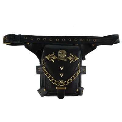 Womens Steampunk Bags Gothic Messenger Handbag Shoulder Bag Vintage Fashion Retro Rock Waist Pack Small Leg Bag 2019