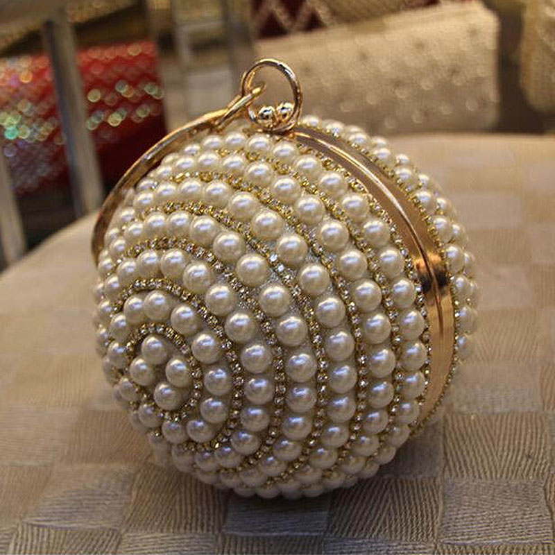 silver ball clutch bag