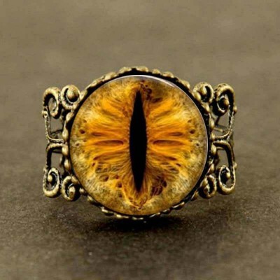 Steampunk New Gold dragon eye Ring Vintage Cat eye jewelry Gift Women Men