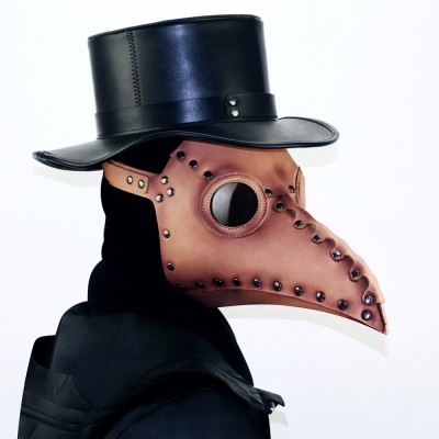 Steampunk Bird Mask Plague Doctor Mask Gear Duke Halloween Party Cosplay PU Bird Mouth Mask Steampunk Plague Doctor Masks Props for Masquerades Costume Accessory