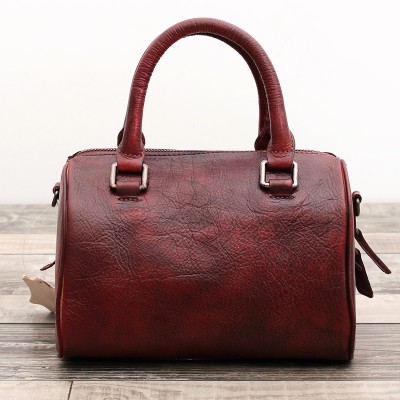 Designer Leather Handbag First Layer Cow Retro Women Pillow Shoulder Messenger Bag Vintage Solid Totes Handbags  Crossbody Bags 