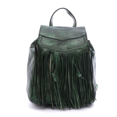 Women Vintage Backpacks Fringe Tassel School Bag Shoulder Bags for Teenagers Girls Korean Travel Daypack Real Leather Backpack 