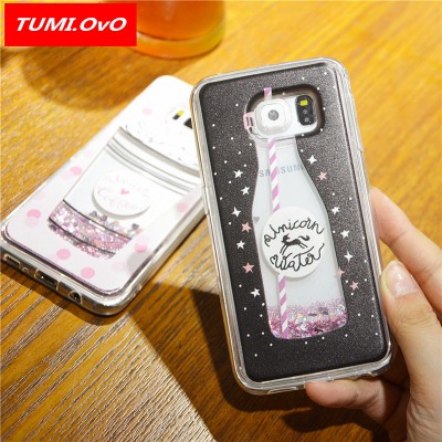 Drink Bottle Dynamic Liquid Bling Star Quicksand Soft Case for Samsung Galaxy J1 J3 J5 J7 A3 A5 2019 2019 S5 S6 S7 Edge S8 Plus