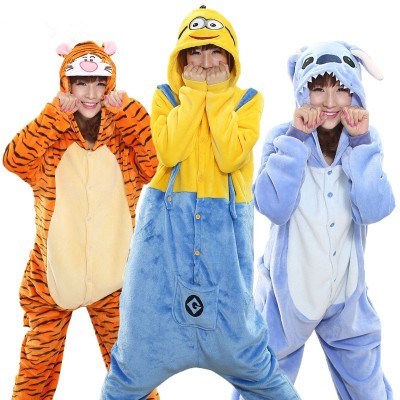 Animal Costume Onesies Adult Overall Pajama wholesale Women Men Party Jumpsuit Cartoon Onepiece Pokemon Stitch Panda Funny Suit