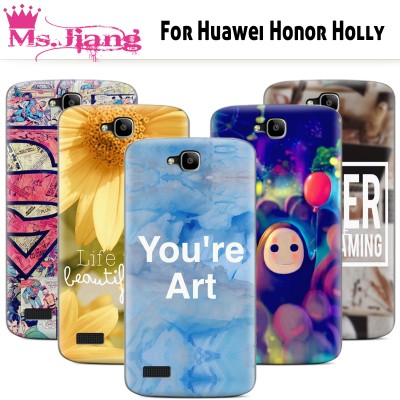 Matte Fashion Cute Cartoon Transparent Plastic Print Hard Back Case For Huawei Honor Holly Case For fundas huawei holly cover