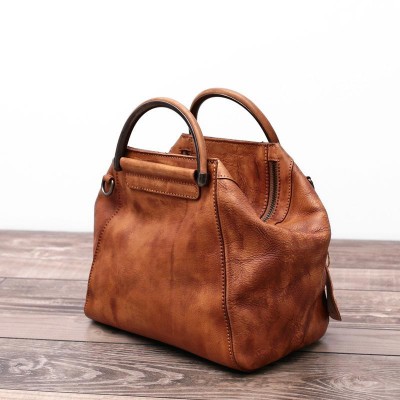 2019 New Handmade Hobos Genuine Leather Soft Vintage Women Handbag Shoudler Messenger Bag Real Cowhide Feminina Hobo Totes 