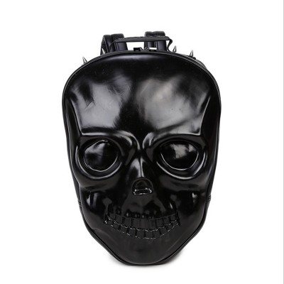 Halloween Skull Bags 2019 Gothic Steampunk Unique backpack cool bag steampunk fashion 3D Backpack Silver Gold Black Hand Bag Shoulders Bag PU Leather Fashion Bag