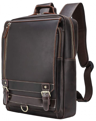 Original Brand Leather Backpack Vintage 15.6 Inch Laptop Backpack Business Travel Bag Schoolbag Shoulder Daypack for Men