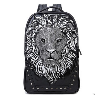 Gothic Backpacks Steelsir 2019 New Arrival Fashion Tide Men Personality Animal Print Backpack Gothic Motorcycle 3D Lion Prints Backpack