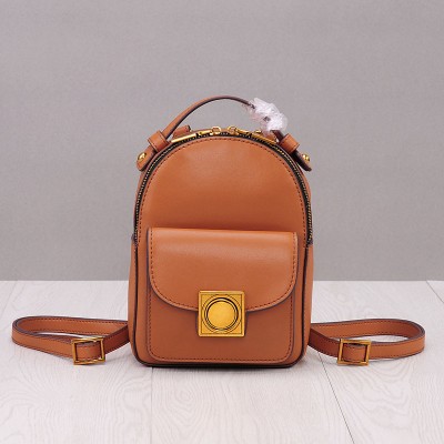 2019 Genuine Leather Mini Backpack Women Solid Bag Backpack High Quality Backpacks For Teenage Girls