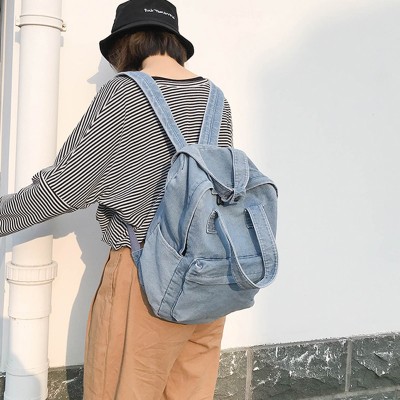 2019 Brand New Fashion Women Backpack High Quality Denim Youth Backpacks for Teenage Girls Female High School Shoulder Bag Bagpack