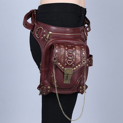 Steampunk Leg Bags|Steampunk Thigh Bags Leather Waist Fanny Leg Drop Bag Punk Rock Hip-hop Motorcycle Ride Messenger Shoulder Pack 