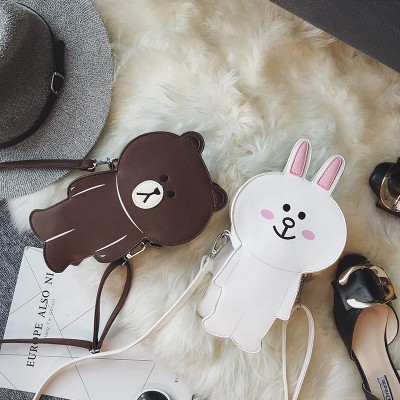 fashion new brand womens crossbody bag ladies shoulder bag purse phone coins bag cute rabbit bear shape wholesale