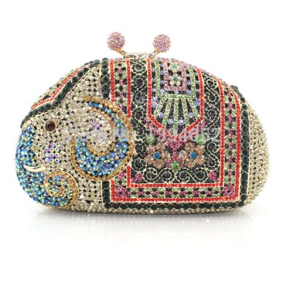 Handmade Crystal Ladies Bridal Bags Elephant shape new arrival hot selling evening clutch bags 