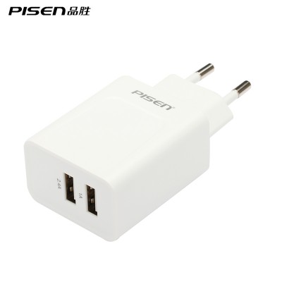 PISEN Dual USB Fast Charger Power Travel Convenient EU UK Plug White Mini Phone Wall Adapter for iPhone 6 s Samsung Tablet