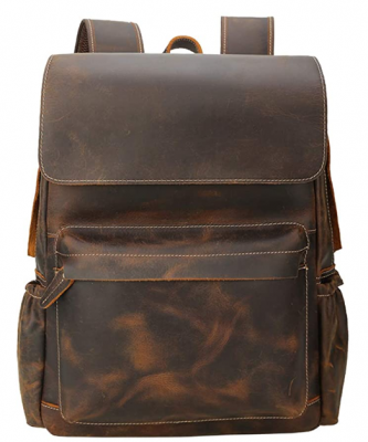 Brand Original Genuine Leather Backpack 14 Inch Laptop Backpack Vintage Travel College School Bag Daypack for Men