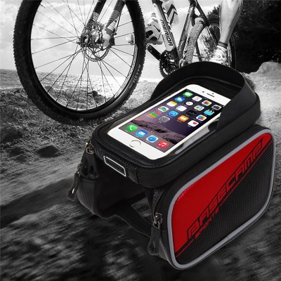 Waterproof Cell Phone Pouch 5.8 inch Bicycle Frame Front Top Tube Bag Waterproof Double Pouch Case For iPhone 7 7 plus xiaomi huawei Cell Phone