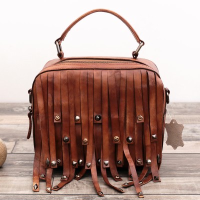 Designer Handbags High Quality Head Layer Cowhide Retro Small Bag Genuine Leather Trunk Totes Tote Vintage Soft  Crossbody Bags 