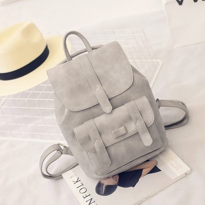 Famous Brand Backpack Women Backpacks Solid Vintage Girls School Bags for Girls Black PU Leather Women Backpack